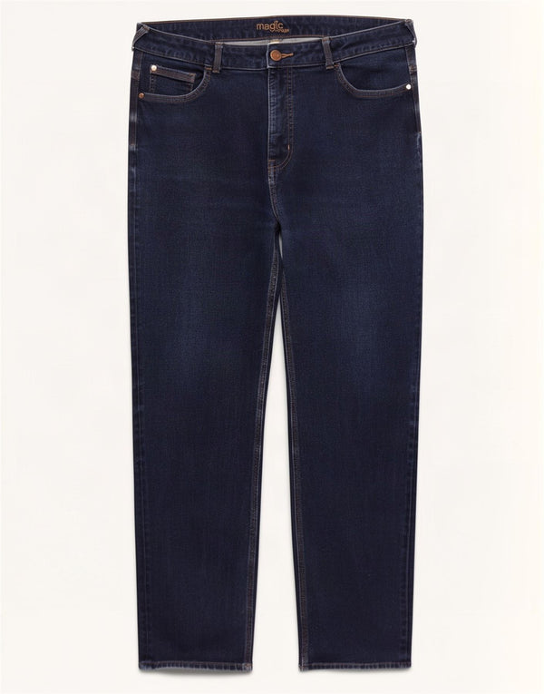 Marks & Spencer Womens Magic Straight Jeans UK 20 2XL W38 L28 Navy Blue