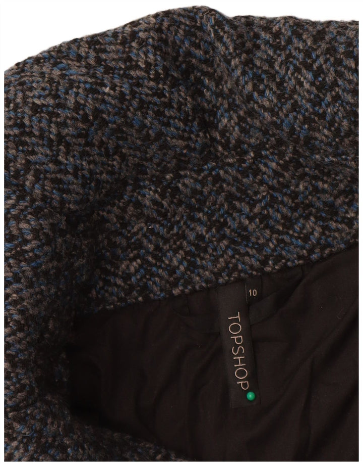 Jachetă Bomber Topshop pentru femei UK 10 Small Blue Herringbone Poliester