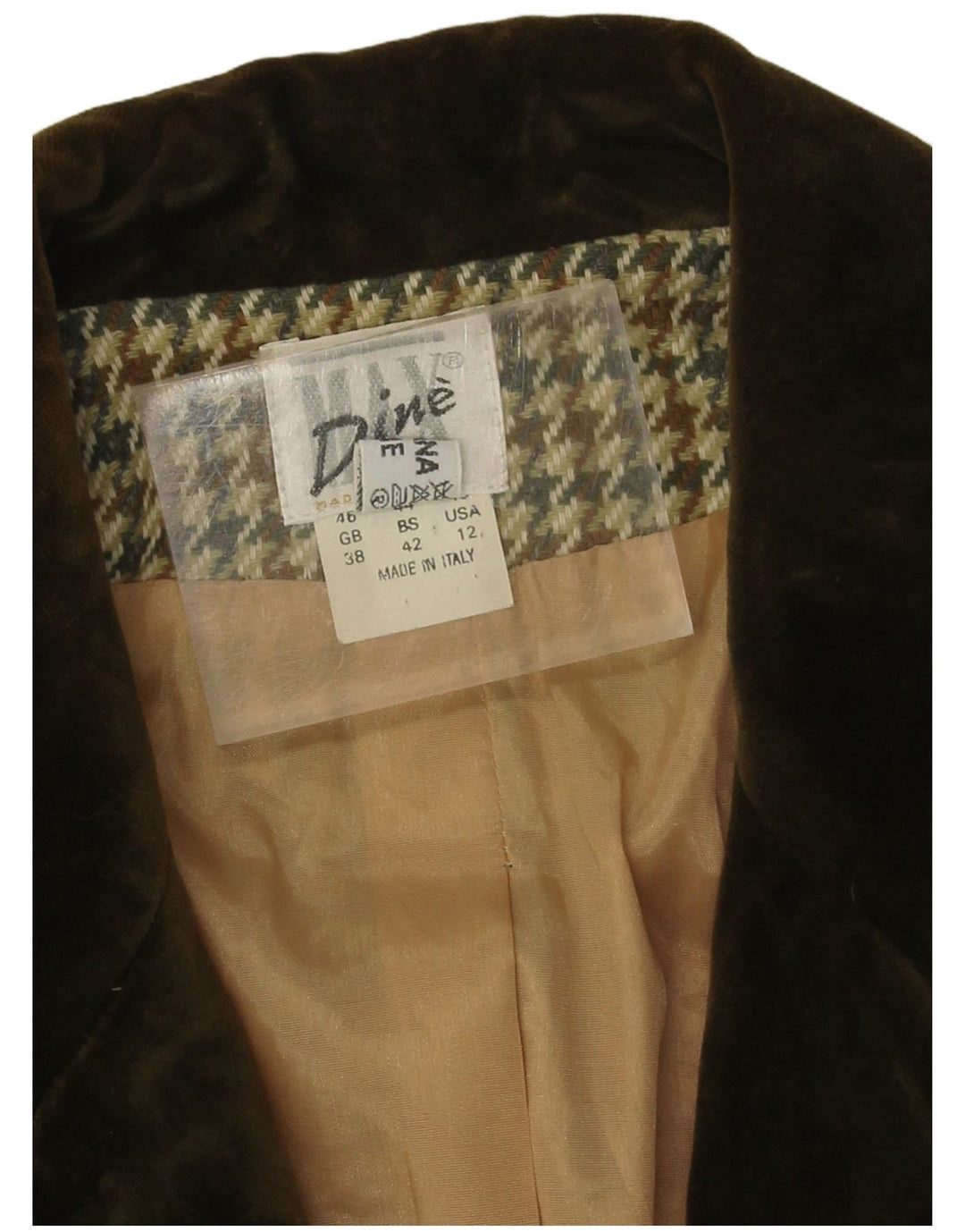 Blazer Vintage pentru femei cu 1 nasture EU 38 Medium Bej Houndstooth