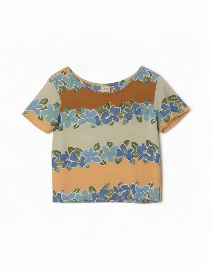 Top bluză Byblos pentru femei UK 14 Medium Multicolor Floral Viscose