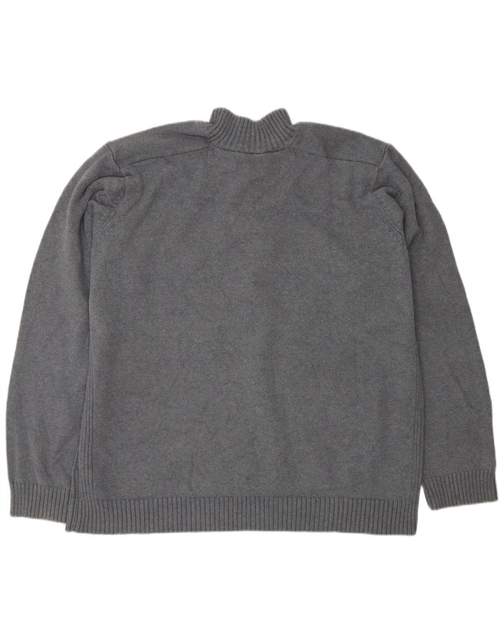 Marks & Spencer Pulover pentru bărbați, Blue Harbour, cu gât cu nasturi, 2XL, gri