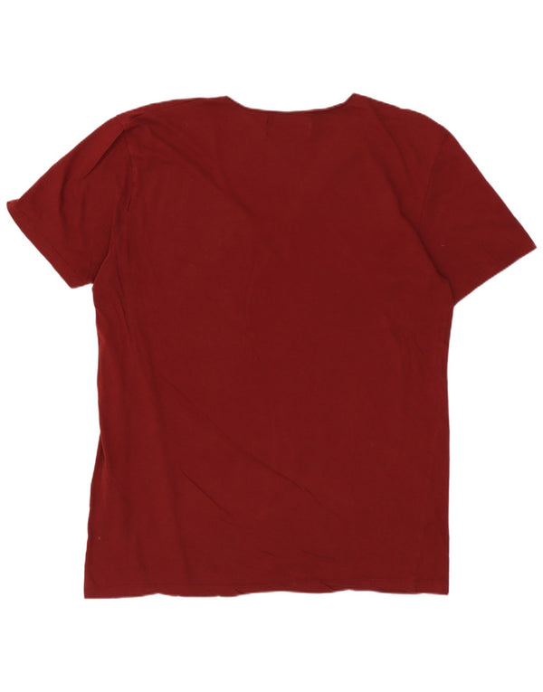 Tricou Bărbați ZARA Top XL Bumbac Maroon