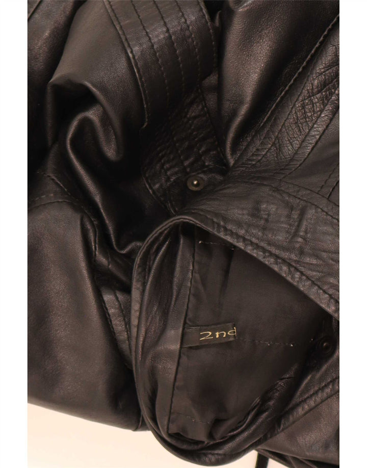 Jachetă de motociclist din piele vintage pentru bărbați IT 46 Small Black