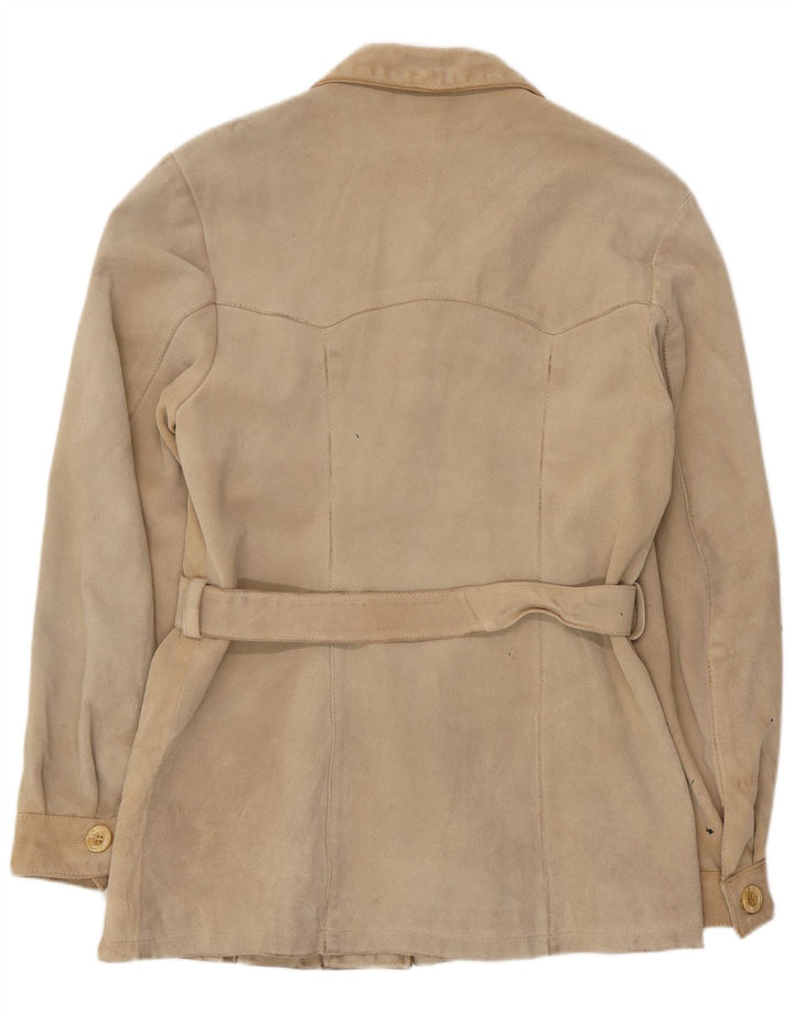 Jacheta de piele intoarsa pentru femei VINTAGE UK 12 Medium Beige Piele