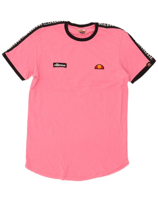 Ellesse Mens Graphic T-Shirt Top Medium Pink Colourblock