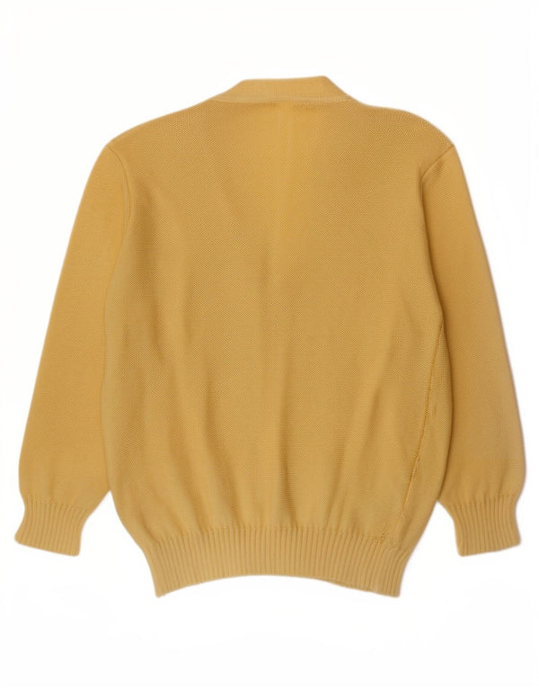 Pulover Cardigan Vintage pentru femei UK 14 Medium Yellow Argyle/Diamond Acrylic