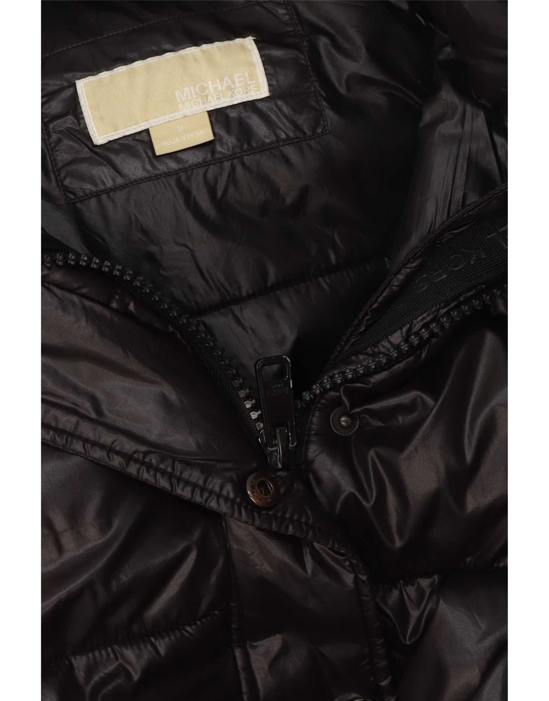 Jachetă căptușită cu glugă Michael Kors pentru bărbați UK 38 Poliester mediu negru