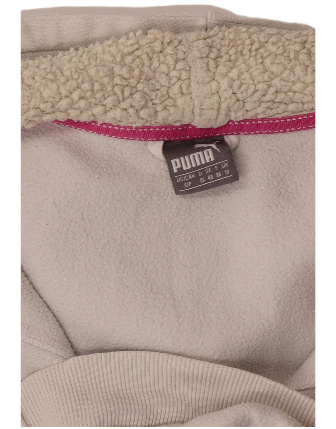 Pulover PUMA pentru femei cu fermoar, UK 10 Small White