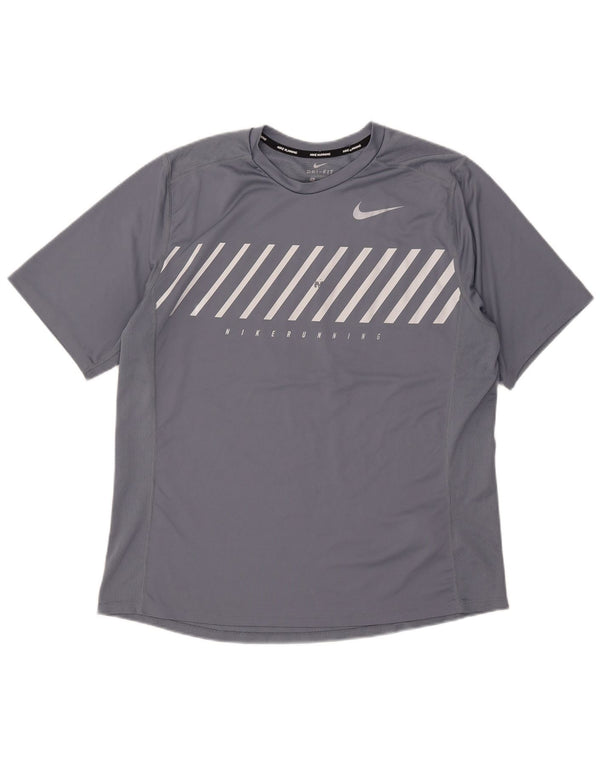 Tricou grafic Nike Dri Fit pentru bărbați Top XL poliester cu dungi gri