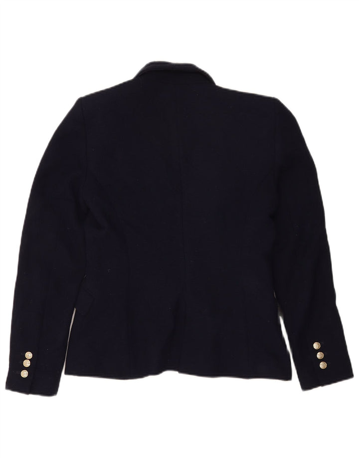 Sacou blazer pentru femei Zara cu 1 nasture UK 12 Poliester mediu bleumarin