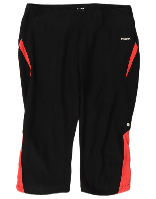 Pantaloni de trening Reebok Capri pentru femei UK 14, mare, negru, bloc de culoare