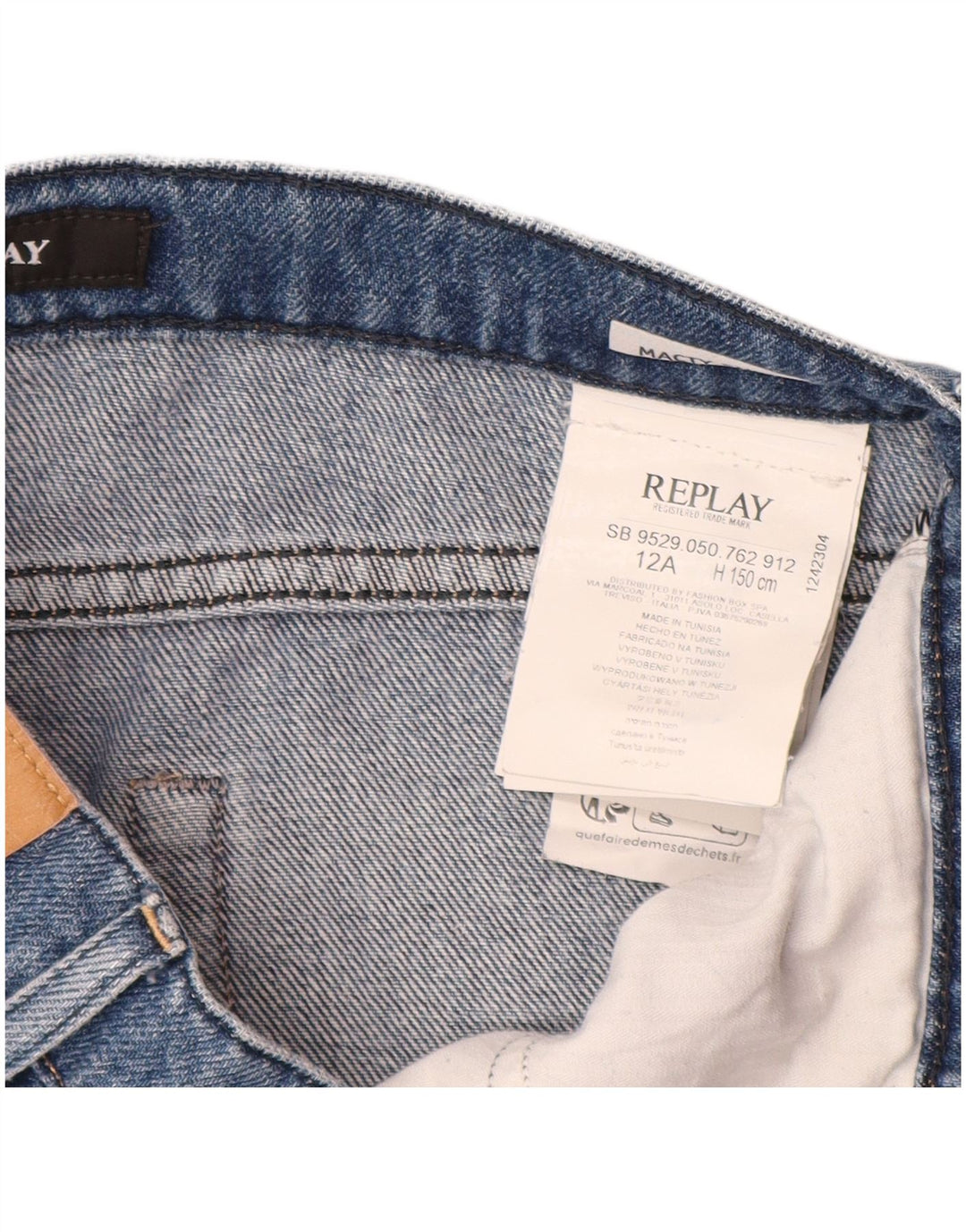 REPLAY Pantaloni scurți Cargo Denim Băieți 11-12 Ani W26 Bumbac Albastru