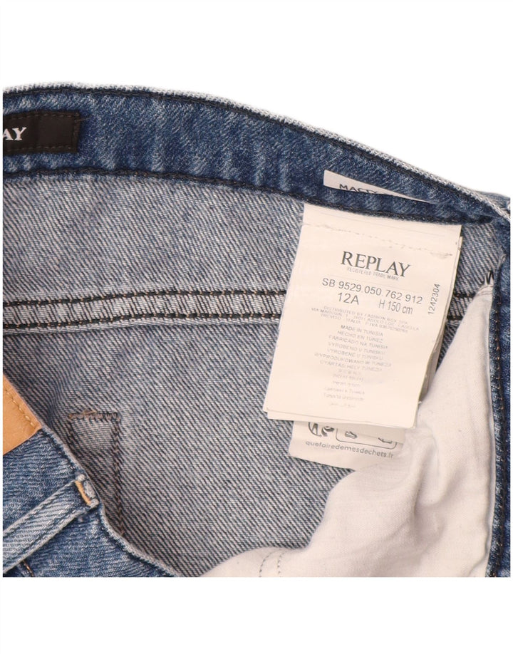 REPLAY Pantaloni scurți Cargo Denim Băieți 11-12 Ani W26 Bumbac Albastru