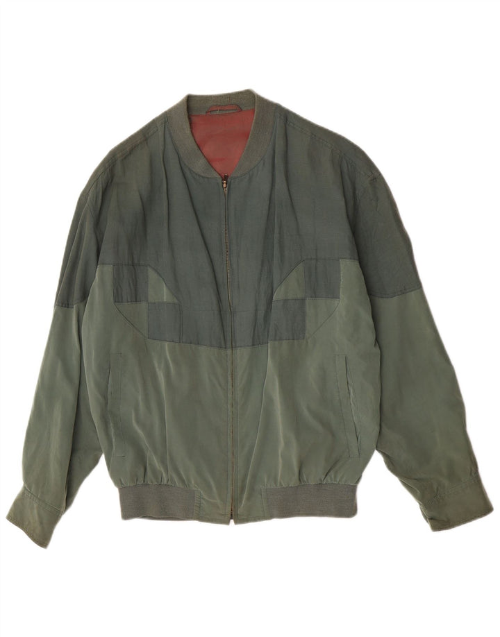 Bomber vintage pentru bărbați UK 40, mare, verde, color block