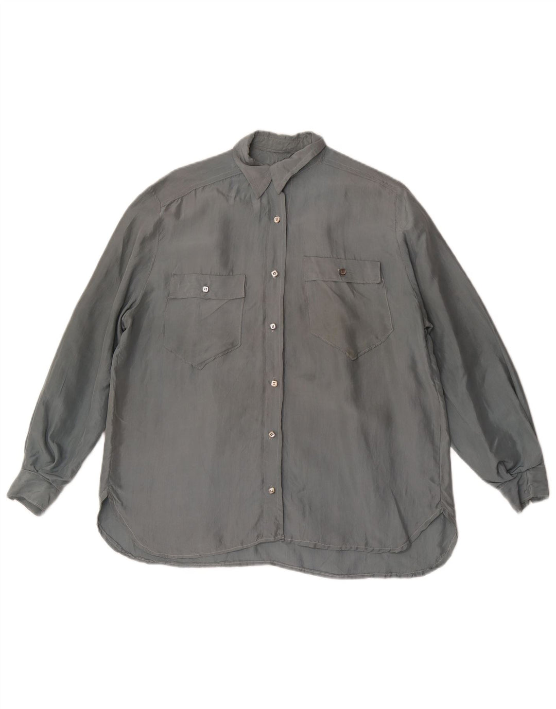 Bluză de cămașă vintage pentru femei UK 18 XL gri