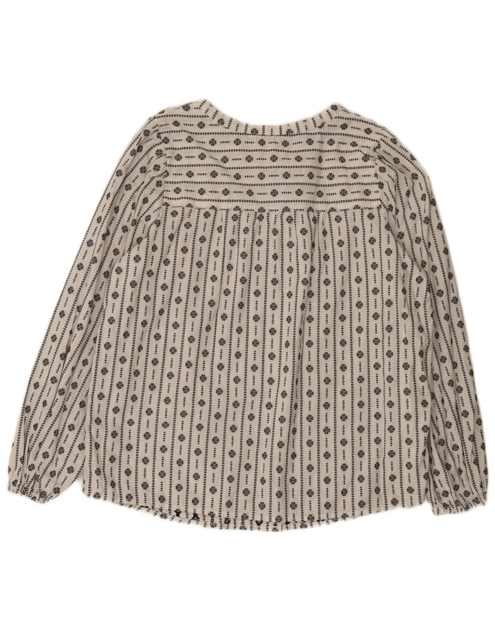 Bluză pentru femei Marks & Spencer, UK 16, mare, alb, geometric din bumbac