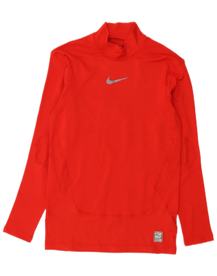 Nike pentru bărbați Dri Fit Top cu mânecă lungă din poliester roșu mare
