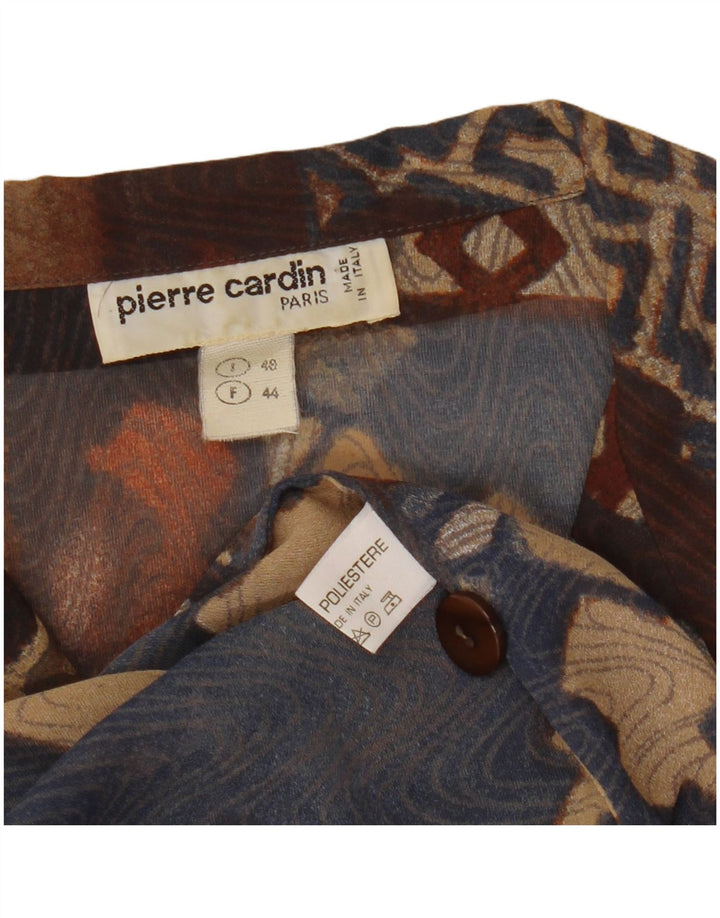 Bluză cămașă cu mânecă scurtă pentru femei PIERRE CARDIN IT 48 XL maro geometric