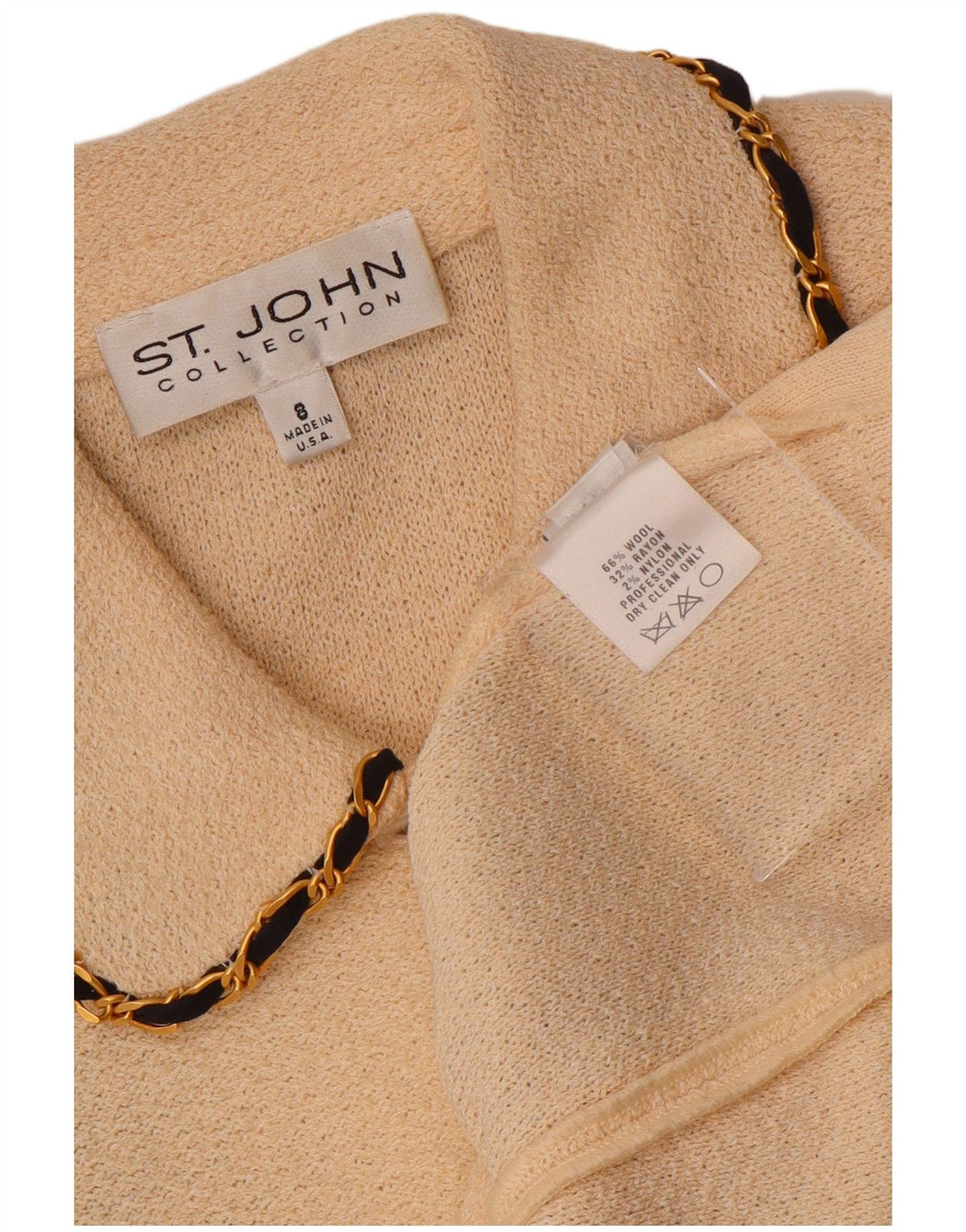 VINTAGE Pulover cardigan cu mâneci 3/4 pentru femei US 8 mediu din lână albă