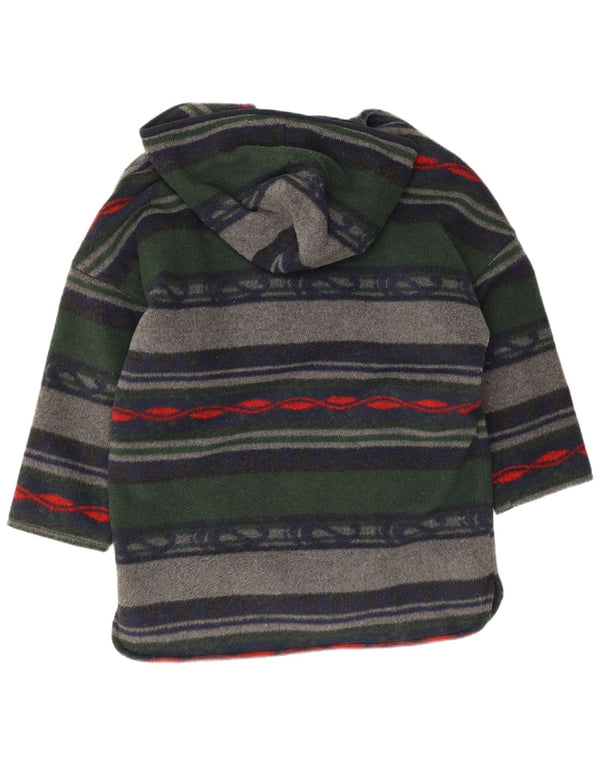 Pardesiu supradimensionat vintage pentru femei UK 16, mare, multicolor, cu dungi acrilice