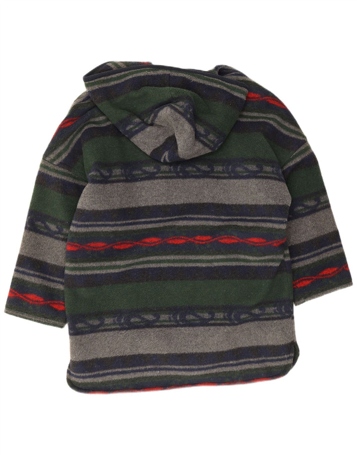 Pardesiu supradimensionat vintage pentru femei UK 16, mare, multicolor, cu dungi acrilice