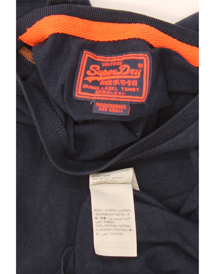 Tricou pentru bărbați Superdry Top mic din bumbac bleumarin