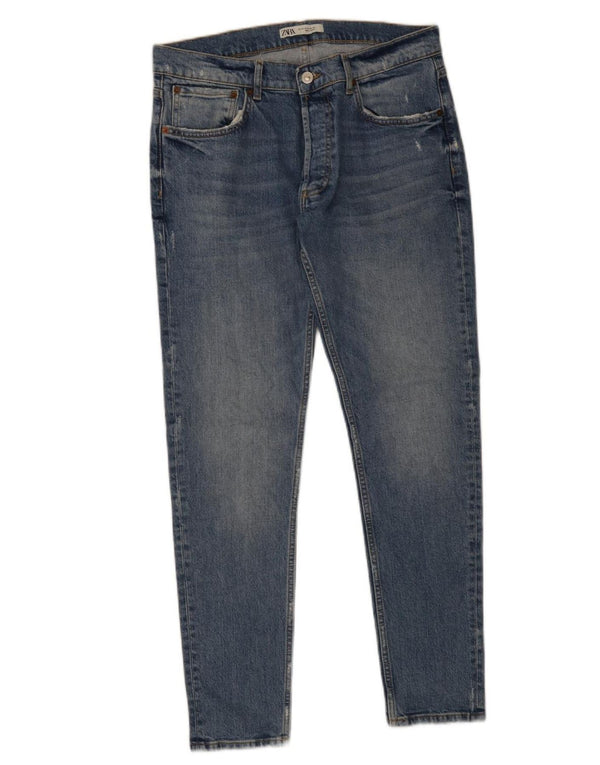 Blugi skinny pentru bărbați Zara EU 44 Large W34 L31 Albastru