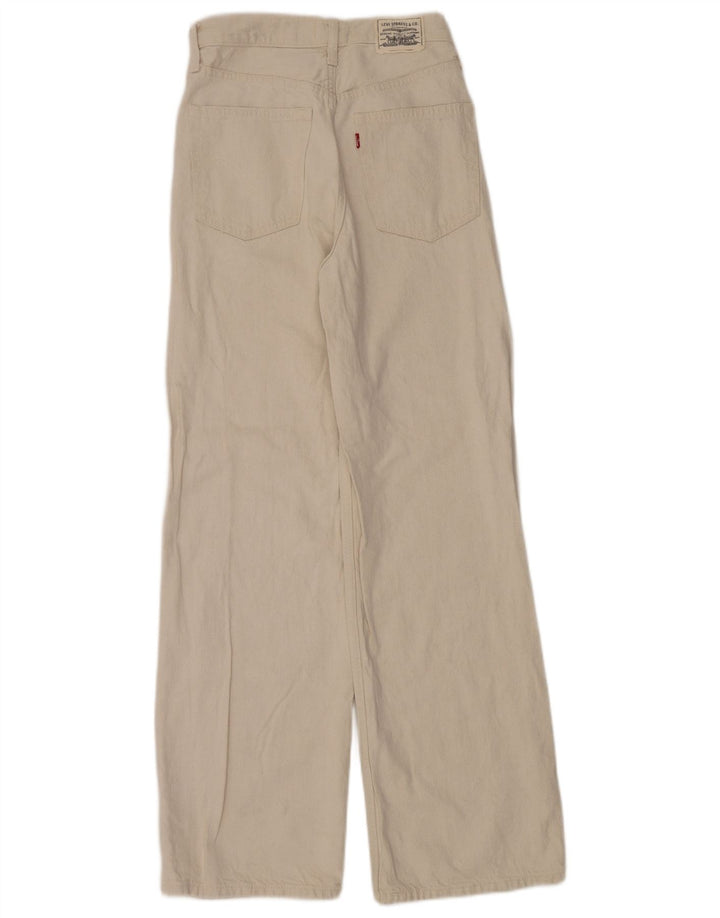 Blugi largi pentru femei Levi's cu talie mare W27 L31 bumbac bej