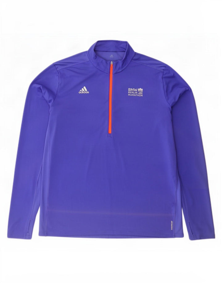 Trening pentru bărbați Aeroready cu fermoar și gât Pullover Top XL violet