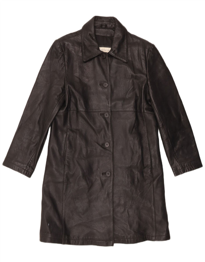 Palton din piele pentru femei Liz Claiborne UK 16, mare, neagră