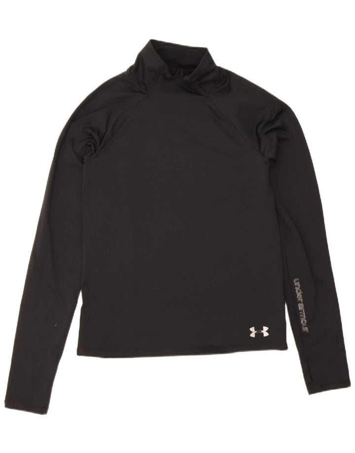 Tricou Under Armour pentru femei, cu grafică, cu mânecă lungă UK 4 XS, poliester negru