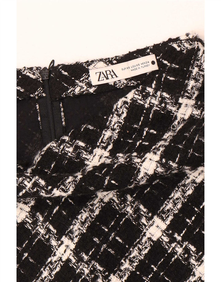 Fustă mini pentru femei Zara XS W24 Black Check