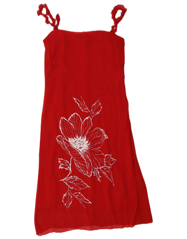 Rochie slip pentru femei Valentino UK 10 Small Red Floral Sintetic