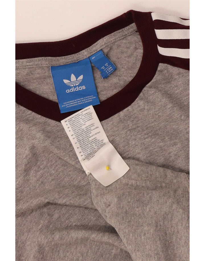 Tricou pentru bărbați Adidas Top mediu gri din bumbac color bloc