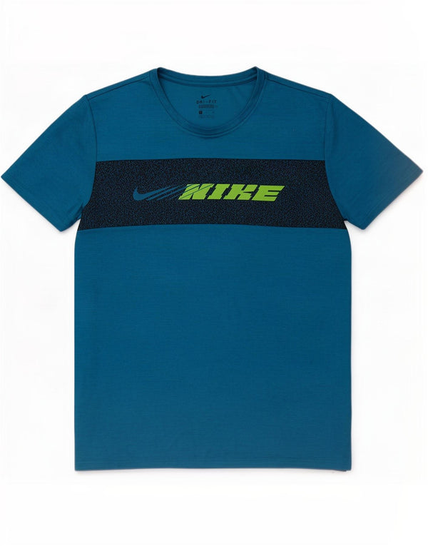Tricou cu grafic standard Nike Dri Fit pentru bărbați Top XL Albastru Colorblock