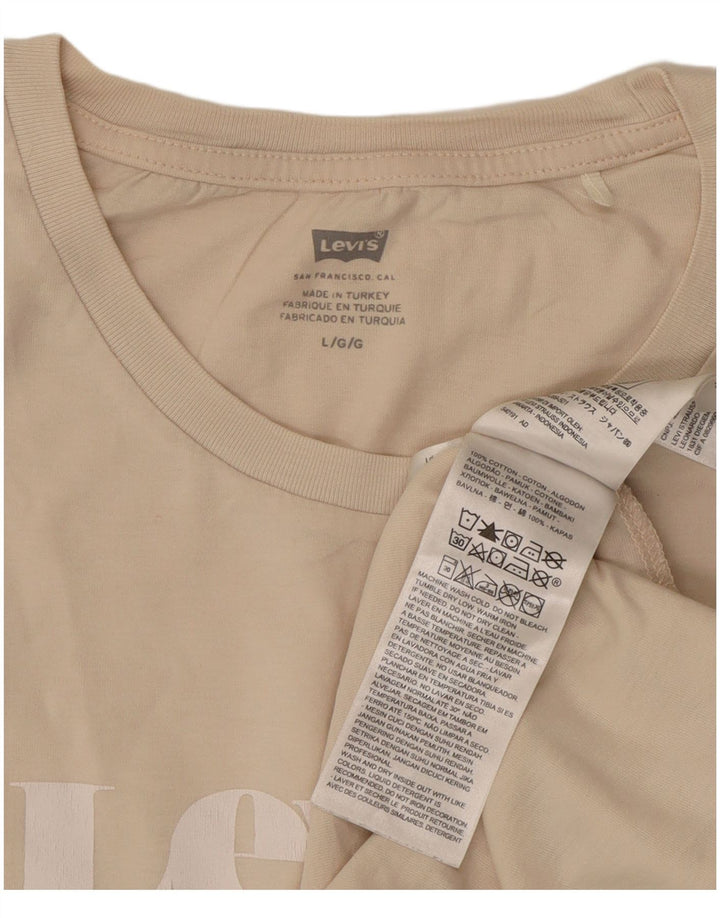 Tricou cu grafic pentru femei Levi's Top mare, bej, bumbac