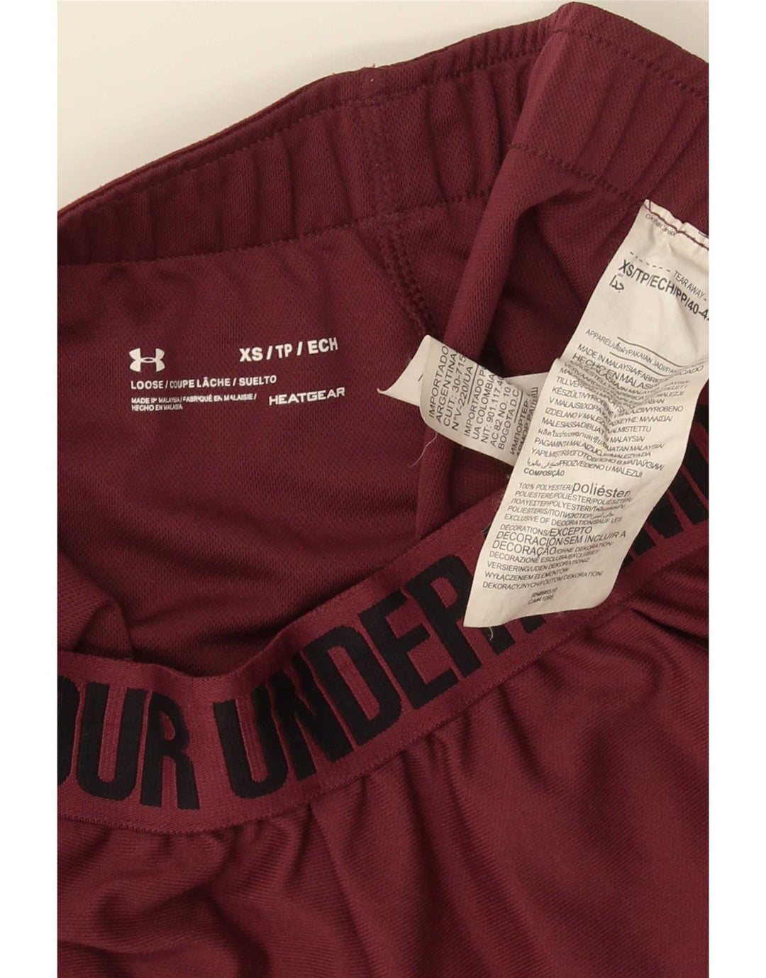 Pantaloni scurți sport grafic Under Armour pentru femei XS Burgundy Poliester
