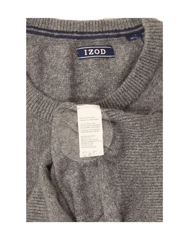 IZOD Mens Crew Neck Jumper Sweater Large Grey Cotton Vintage Izod and Second-Hand Izod from Messina Hembry 