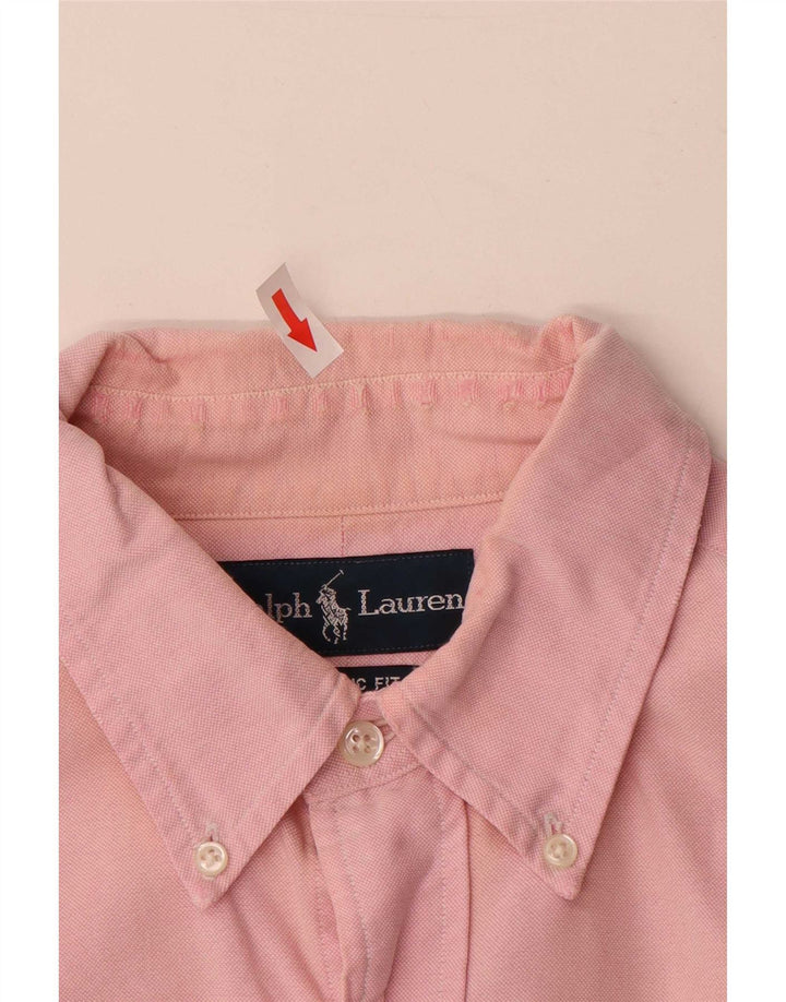 Cămașă pentru bărbați Ralph Lauren, de culoare clasică, din bumbac roz mediu