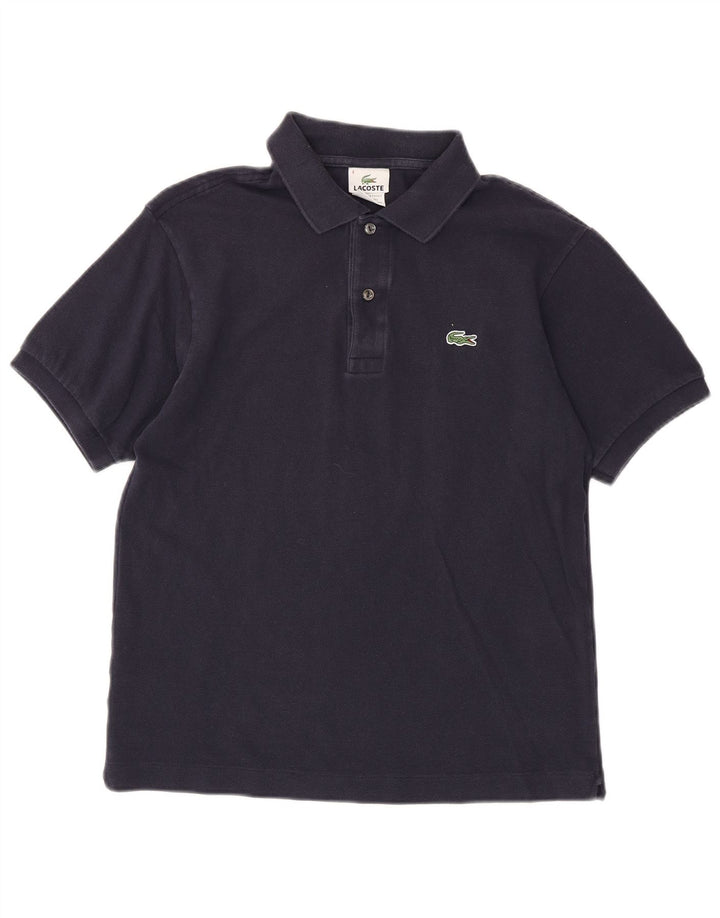 Tricou polo Lacoste pentru bărbați, mărime 4, bumbac albastru bleumarin mediu