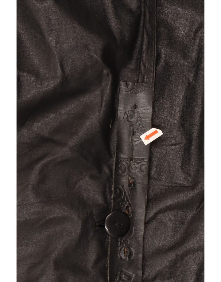 Jachetă de piele supradimensionată vintage pentru femei UK 18 XL din piele neagră