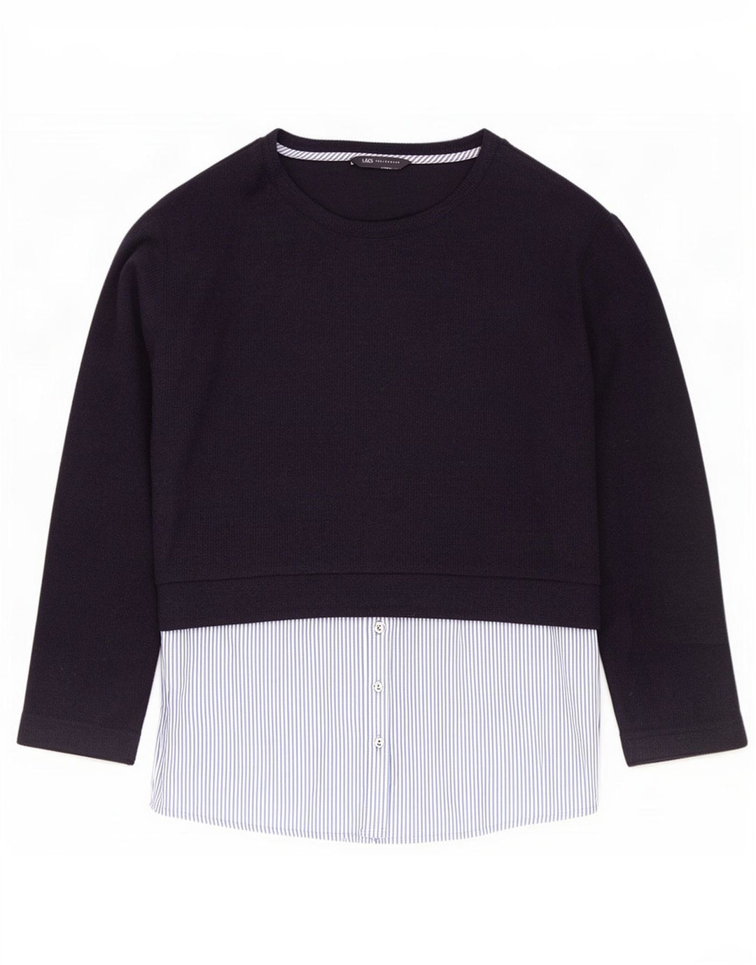 Marks & Spencer Top pentru femei cu mânecă lungă UK 14, mare, bleumarin, color block