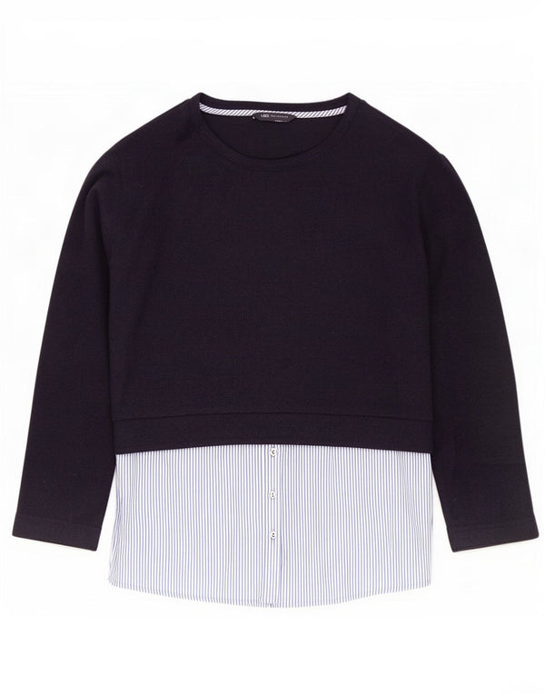 Marks & Spencer Top pentru femei cu mânecă lungă UK 14, mare, bleumarin, color block