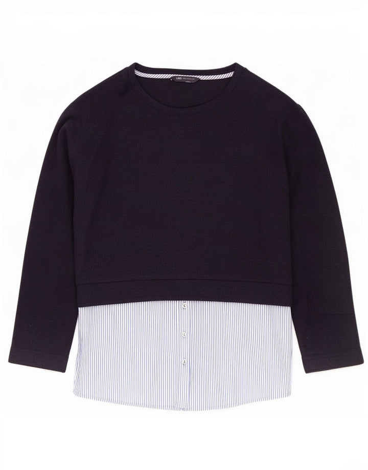 Marks & Spencer Top pentru femei cu mânecă lungă UK 14, mare, bleumarin, color block