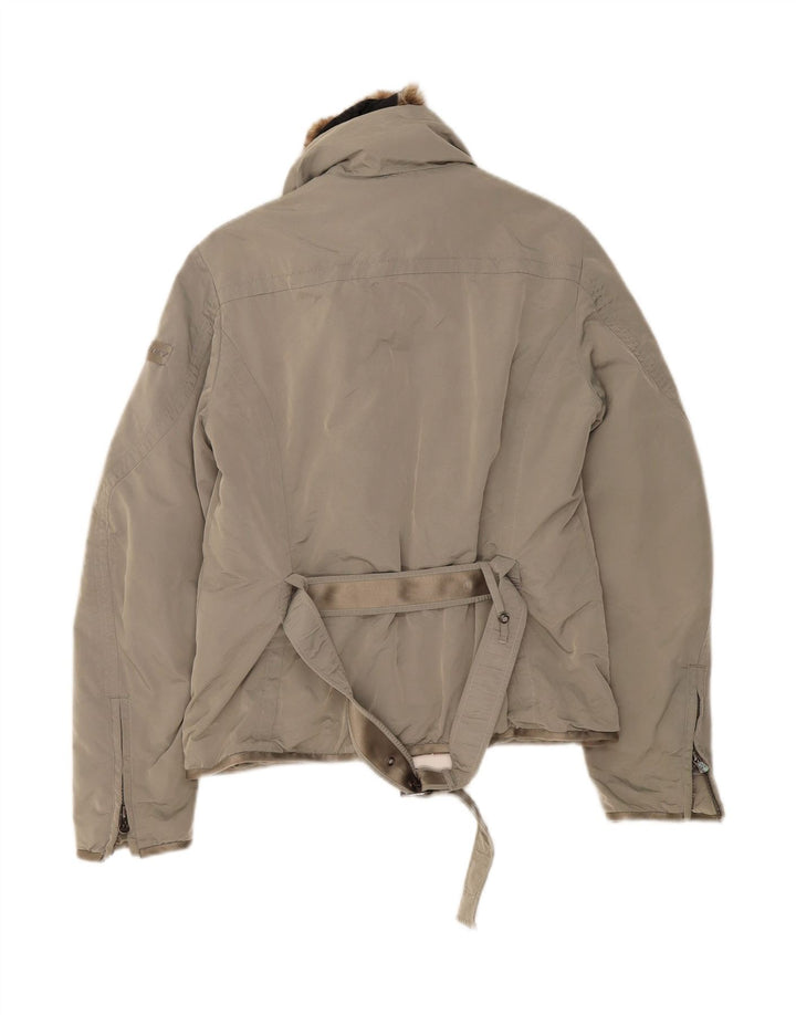 PEUTEREY Girls Hooded Bomber Jacket 15-16 Years 2XL Grey Polyamide