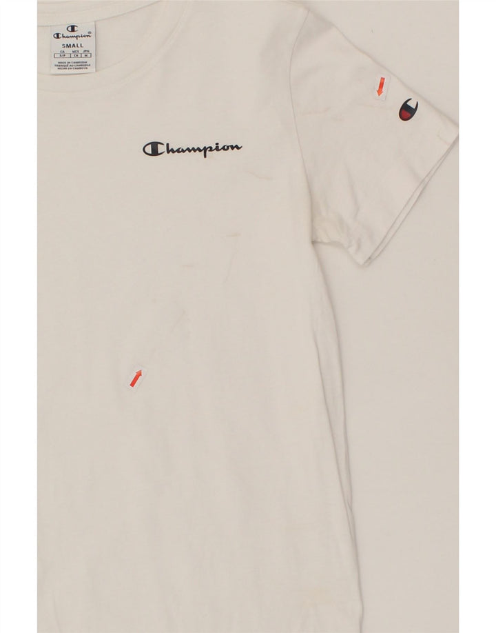 CHAMPION Womens T-Shirt Top UK 10 Small White Vintage Champion and Second-Hand Champion from Messina Hembry 