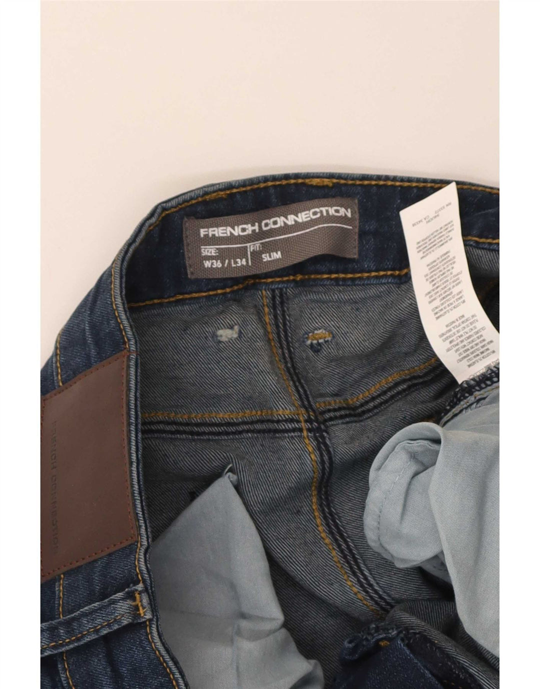 Blugi slim pentru bărbați French Connection W36 L34 Bumbac albastru