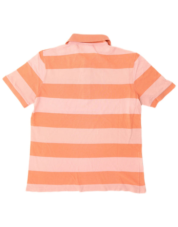 Tricou polo Lacoste Rugby pentru bărbați, mărimea 3, bumbac cu dungi portocalii mici