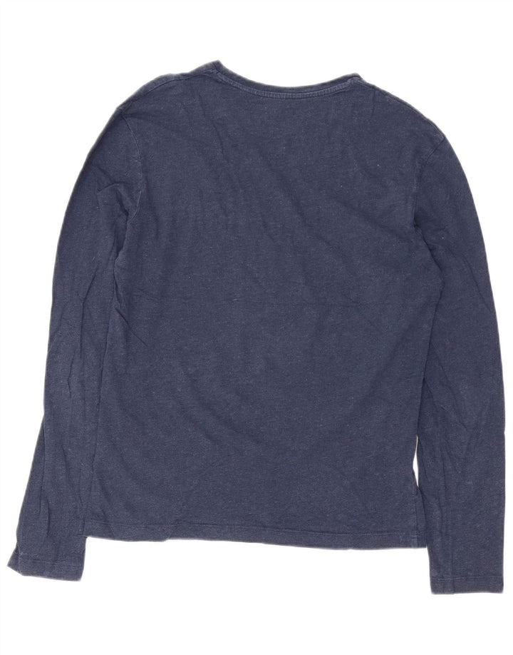 CALVIN KLEIN Top grafic pentru bărbați cu mânecă lungă din bumbac bleumarin mic