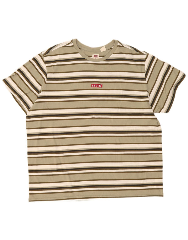 Tricou grafic pentru bărbați Levi's Top XL din bumbac cu dungi kaki